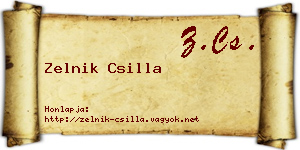 Zelnik Csilla névjegykártya